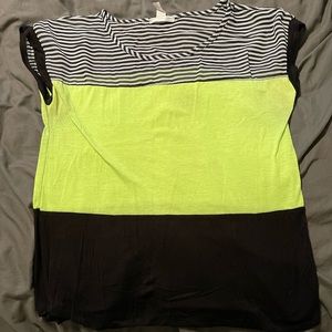 Lime Green Stripe Top